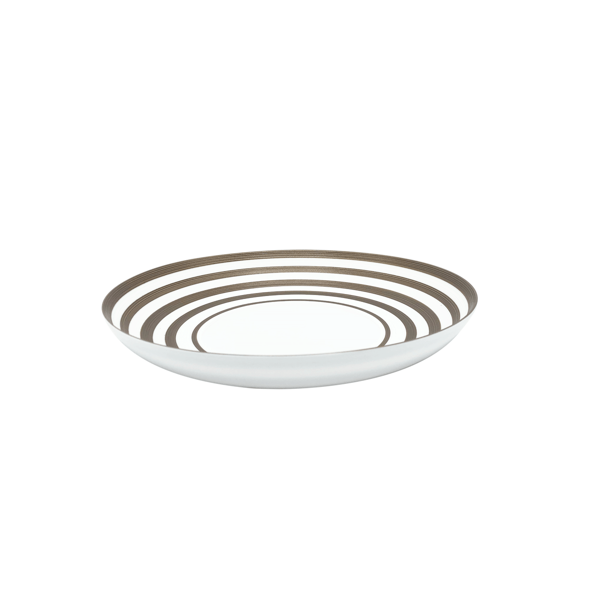 Jl Coquet HEMISPHERE Striped Metallic Grey - Pasta Plate - 9.4 in SKU: HEM1009BS0045