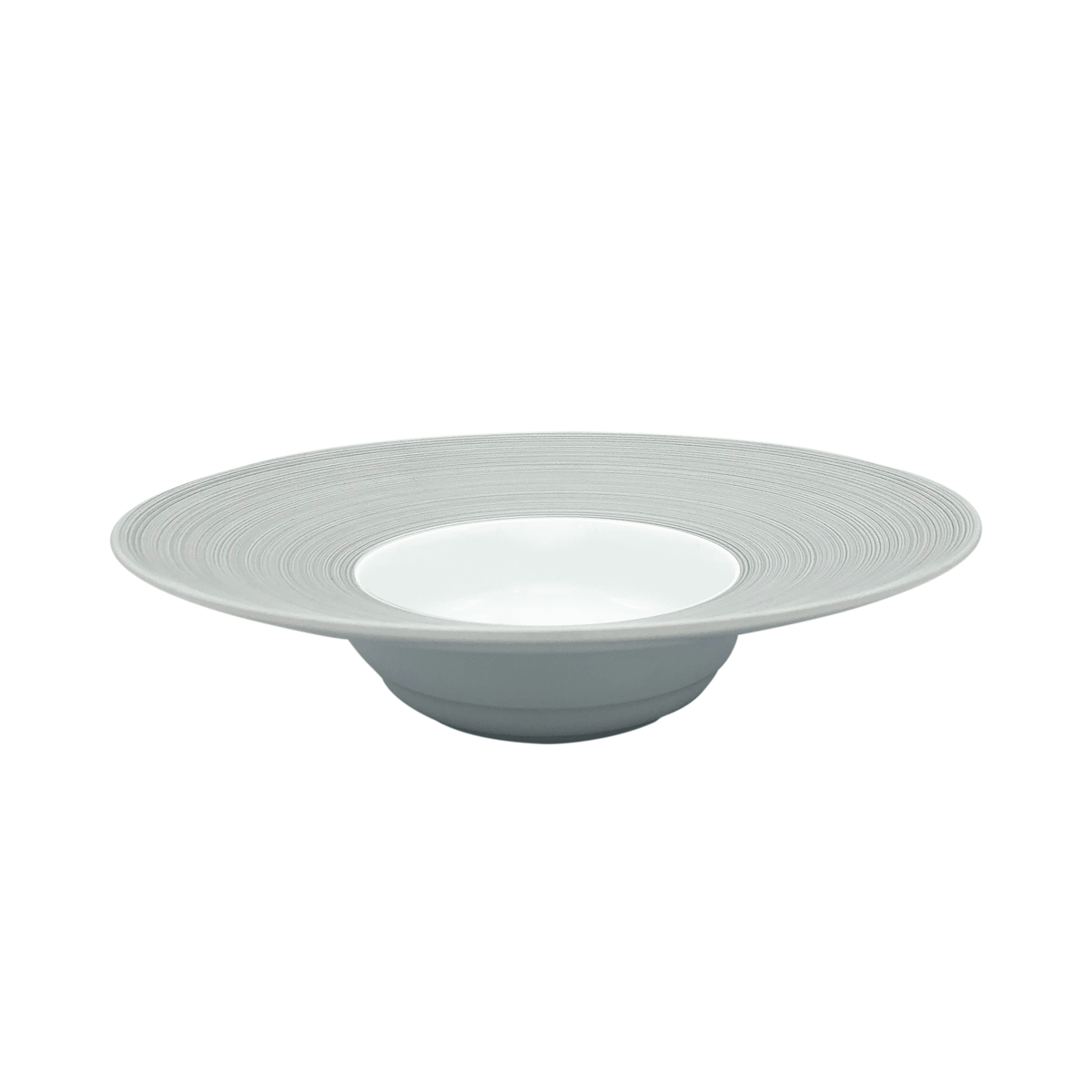 Jl Coquet HEMISPHERE Grey - Large Rimmed Deep Plate - 10.4 in SKU: HEM1023BS0029