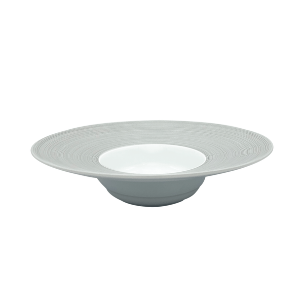 Jl Coquet HEMISPHERE Grey - Large Rimmed Deep Plate - 10.4 in SKU: HEM1023BS0029