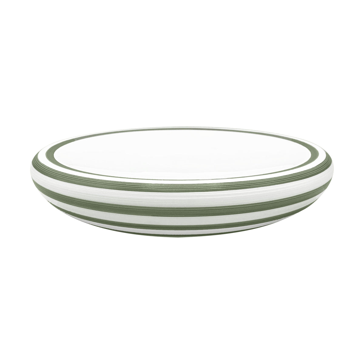 Jl Coquet HEMISPHERE Striped Khaki Green - Bubble Flat Plate - 9.4 in SKU: HEM1089BS0083