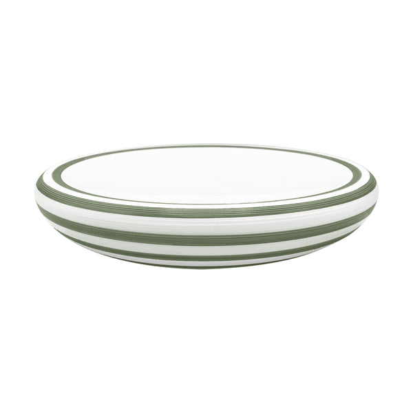 Jl Coquet HEMISPHERE Striped Khaki Green - Bubble Flat Plate - 9.4 in SKU: HEM1089BS0083