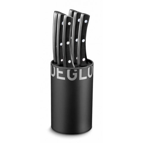 BLACK BLOCK WITH RODS – BRASSERIE – 6 STEAK KNIVES