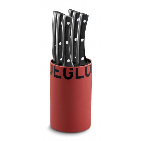 RED BLOCK WITH RODS – BRASSERIE – 6 STEAK KNIVES