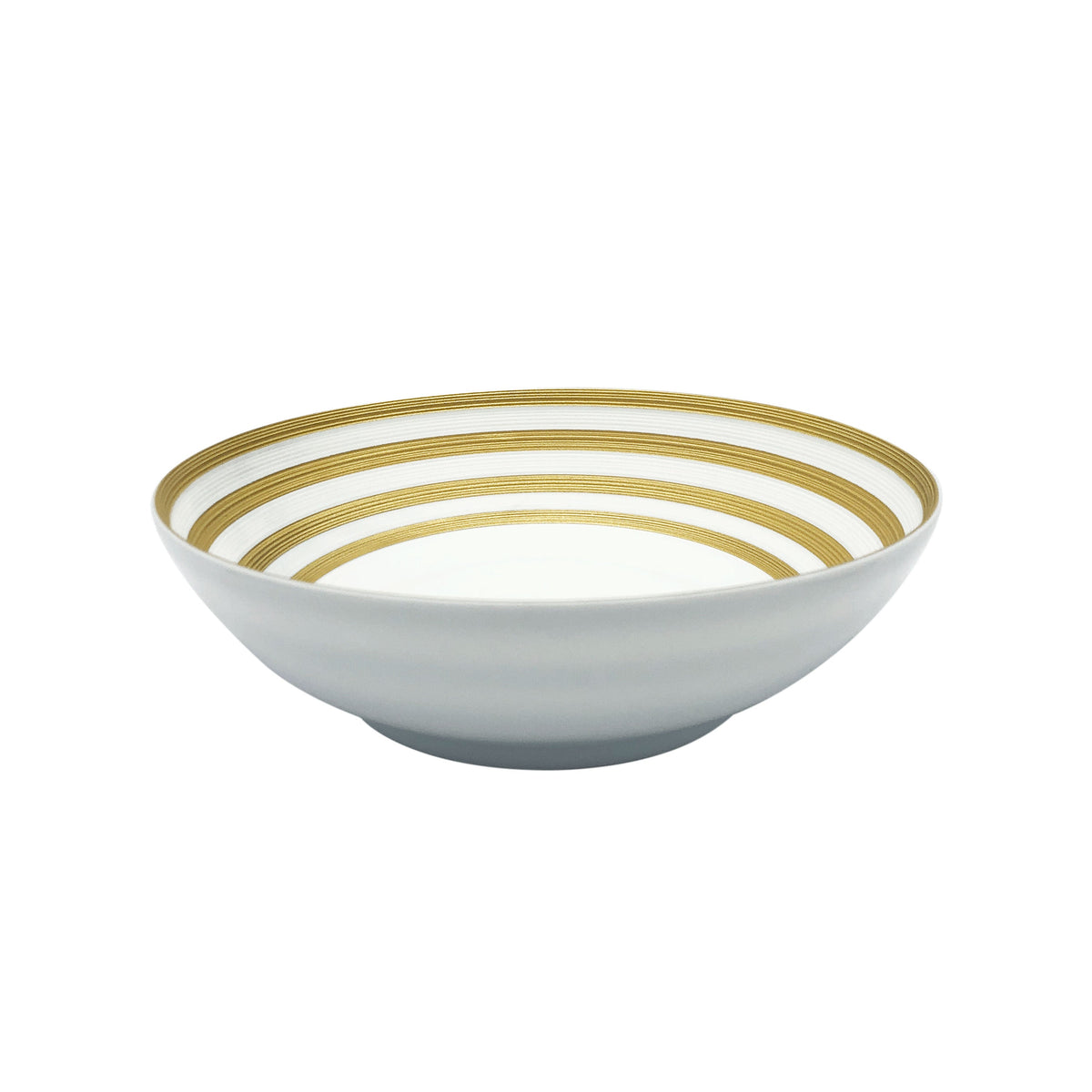 Jl Coquet HEMISPHERE Striped Gold - Large Salad Bowl - 7.7 in SKU: HEM2013BSA055