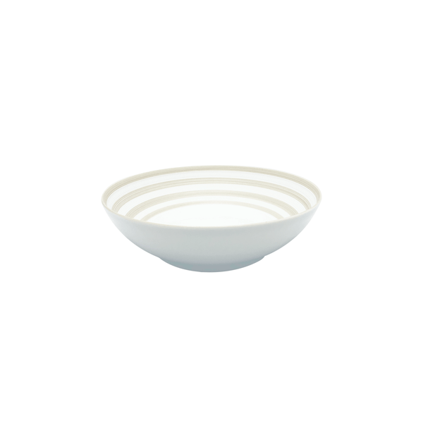 Jl Coquet HEMISPHERE Striped Vanilla - Large Salad Bowl - 7.7 in SKU: HEM2013BS0082