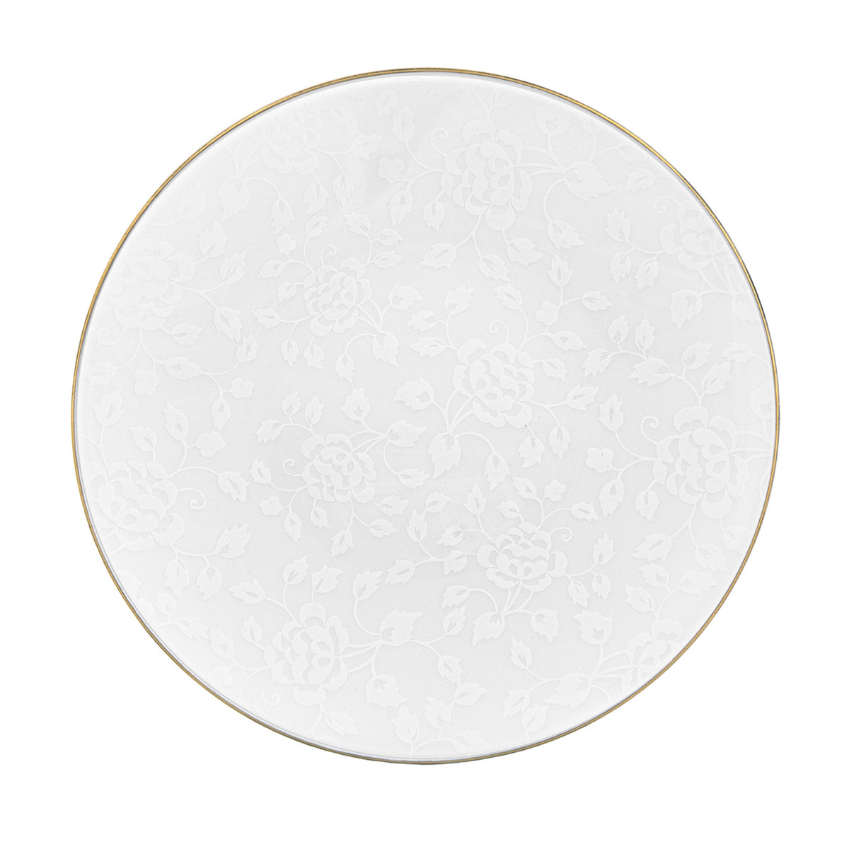 Jl Coquet White Thistles with Gold Fillet - Serving Plate - 12.6 in SKU: AGO1039BBA013