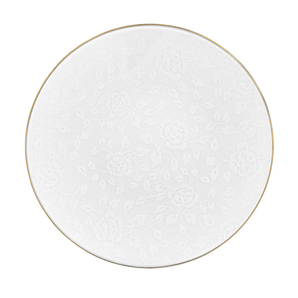 Jl Coquet White Thistles with Gold Fillet - Serving Plate - 12.6 in SKU: AGO1039BBA013
