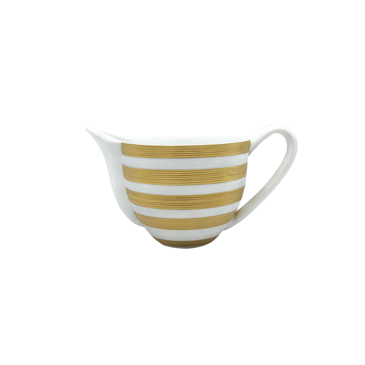 Jl Coquet HEMISPHERE Striped Gold - Large Creamer with Handle - 8.5 fl oz SKU: HEM4027BSA055