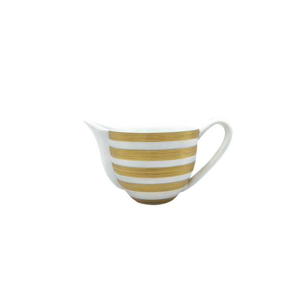 Jl Coquet HEMISPHERE Striped Gold - Small Creamer with Handle - 5.1 fl oz SKU: HEM4031BSA055