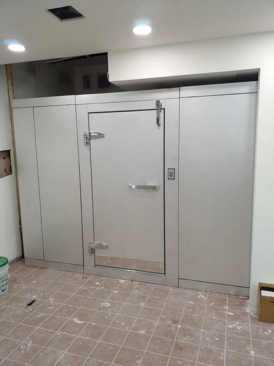 Walk-in cooler fitted into a finished room