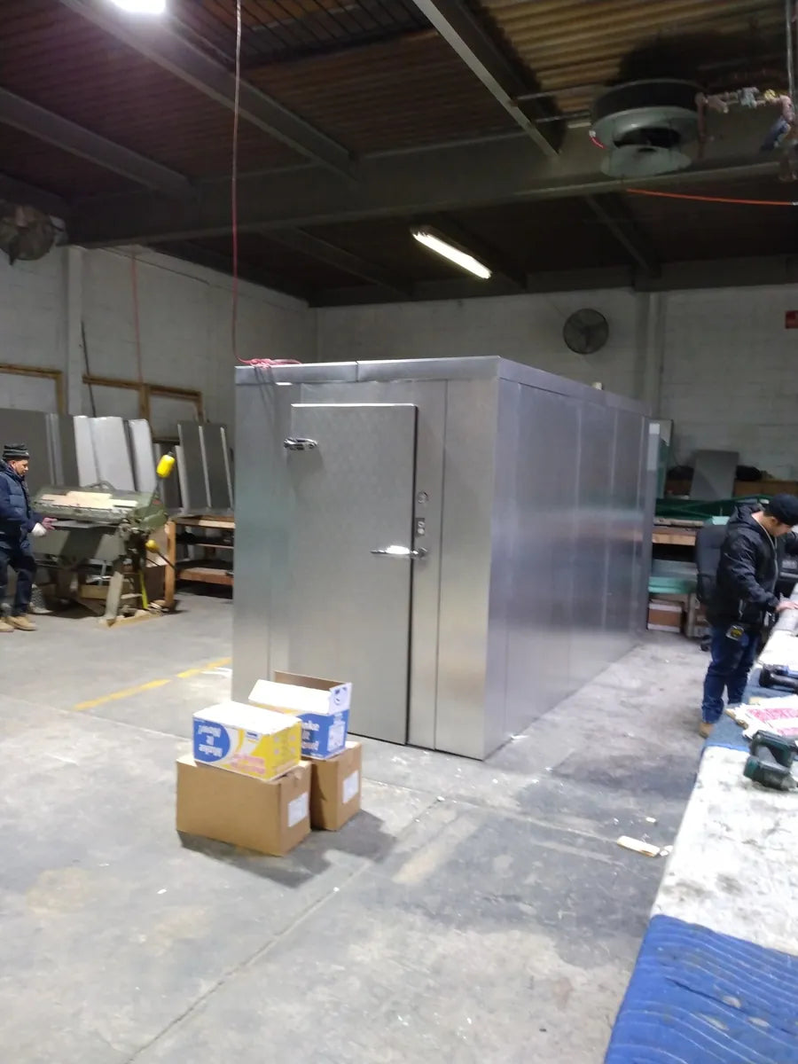 Walk-in box being built in the Queens workshop