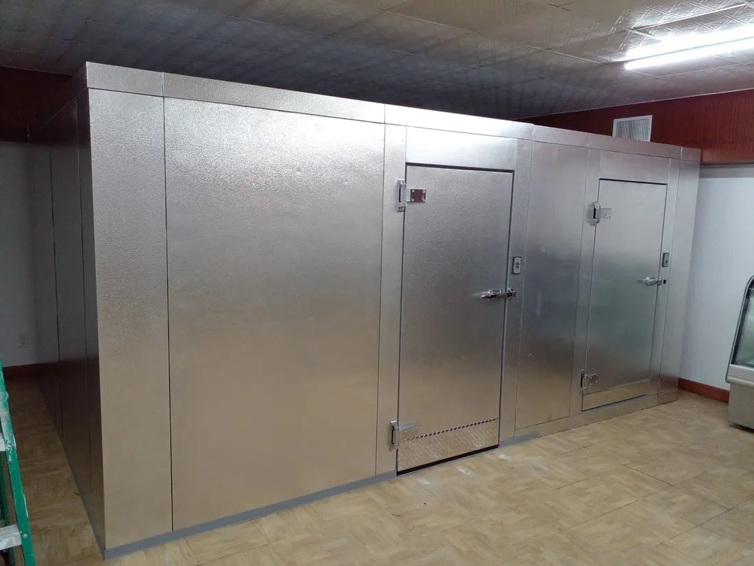 Custom walk-in cooler in a commercial space