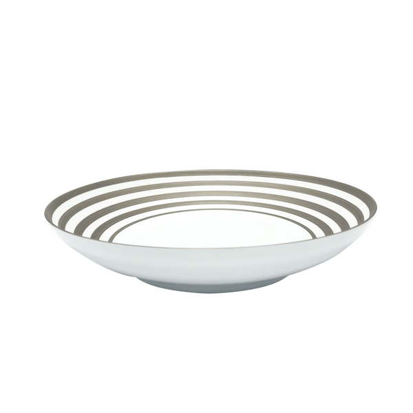 Jl Coquet HEMISPHERE Striped Platinum - Hollow Dish - 11.6 in SKU: HEM5029BSP028
