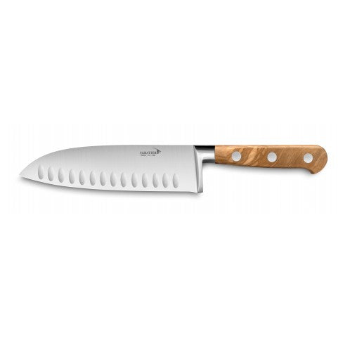 FORGED SABATIER DEG SANTOKU KNIFE 18 CM olive wood