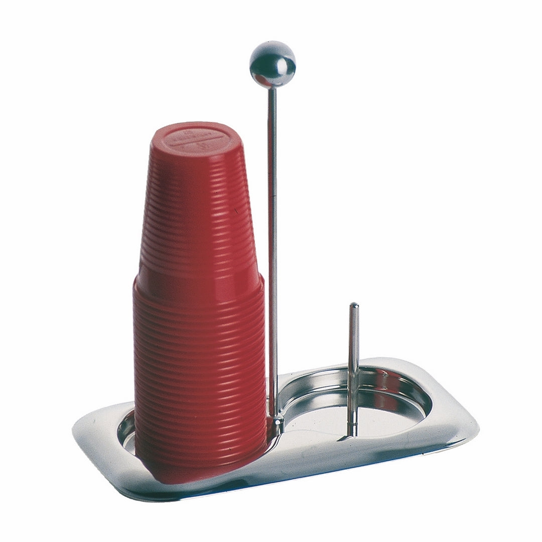 Paper Cup Holder;  L: 8-3/16" W: 4-1/4" H: 8-7/8"