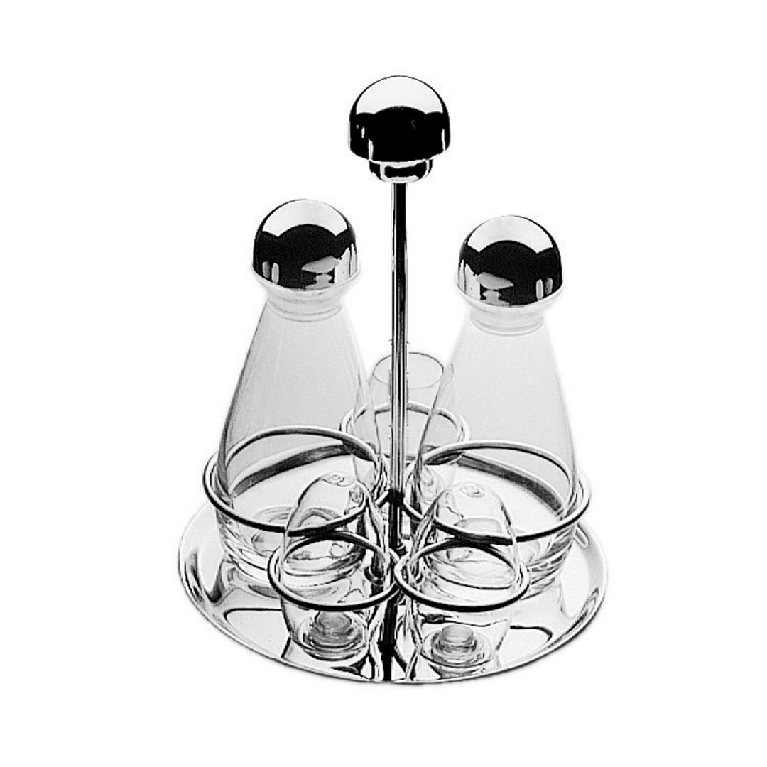 5 Pc. Cruet And Salt Cellar Set ; Gala H: 8-5/8", 2 X 7-1/2 Oz. + 3 X 2-1/2 Oz.