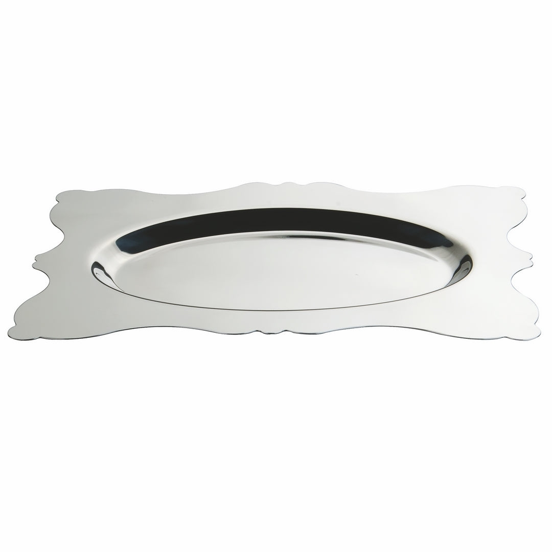 Rectangular Tray With Oval Center;  Pewter 22" X 15-3/4"