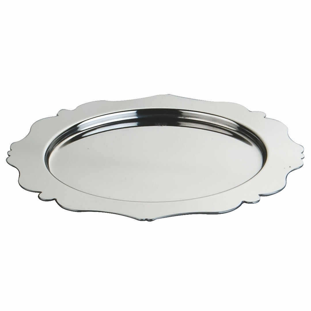 Round Tray;  Pewter 8-1/4" Round