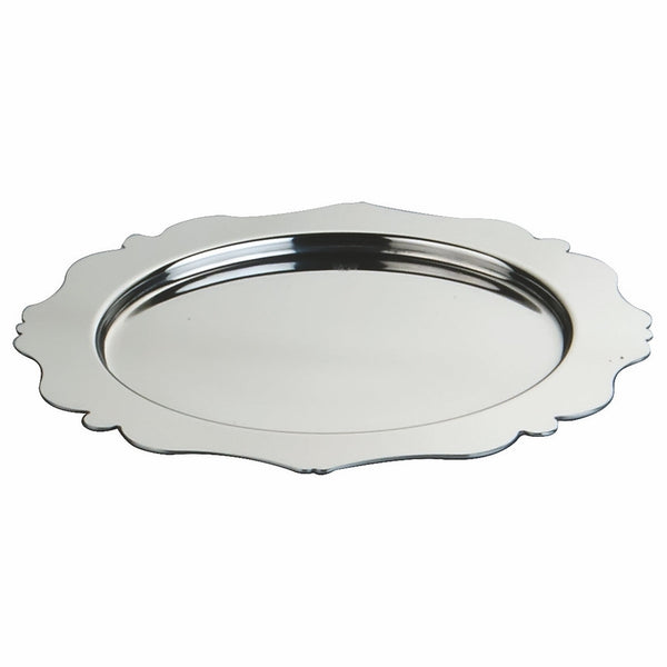 Round Tray;  Pewter 8-1/4" Round