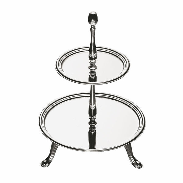 Petit-Fours Stand, 2 Layers;  H: 11-3/8", D: 5-1/8", 7-1/2"