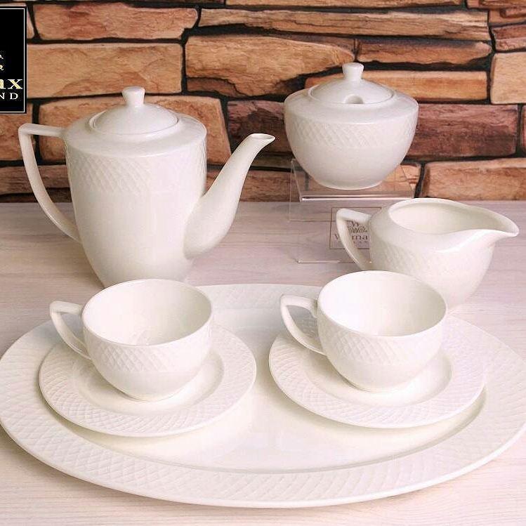 Wilmax Fine Porcelain Sugar Bowl & Creamer Set: Sugar Bowl 11 Oz | 340 Ml  & Creamer SKU: WL-880112/2C