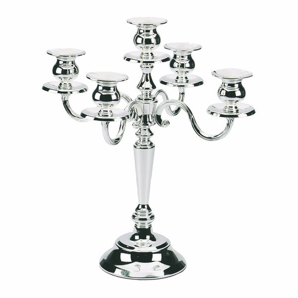 Candlestick Holder For 5 Candles;  - Silver-Plated H: 13-5/8"