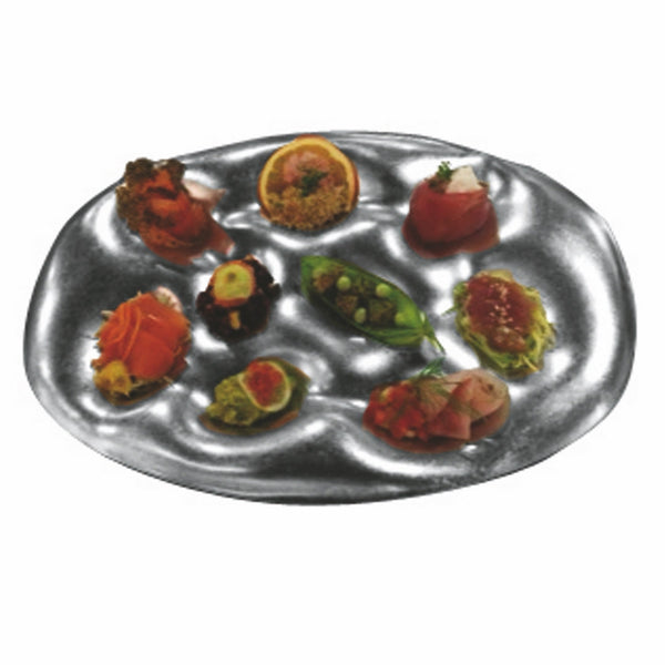 Oval 9 Compartment Tray L: 13-3/4" W: 10"