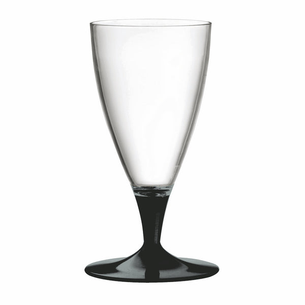 Polycarbonate Beer Glass, Clear Bowl With Solid Color Stem And Foot Black