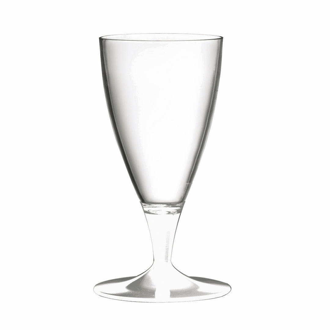 Polycarbonate Beer Glass, Clear Bowl With Solid Color Stem And Foot White