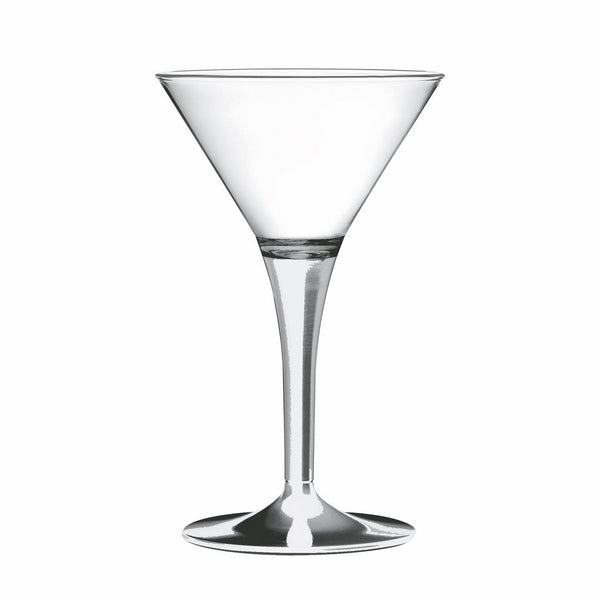 Polycarbonate Martini Glass, Clear Bowl With Transparent Color Stem And Foot Transparent