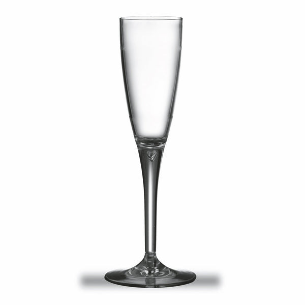 Polycarbonate Champagne Glass, Clear Bowl With Transparent Color Stem And Foot Transparent