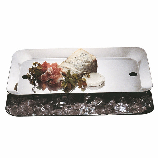 Rectangular Cooling Bowl For Buffet With Insert;  L: 15" W: 9-7/8" C: 101-1/2 Oz.