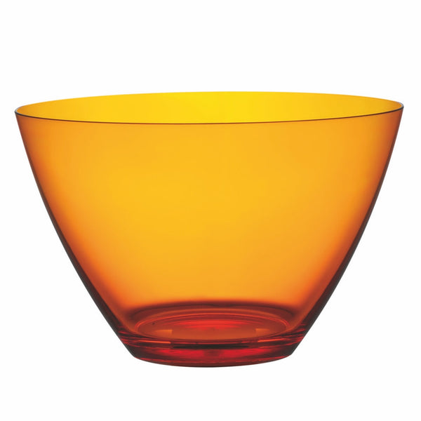 Polycarbonate Round Bowl; H: 5-1/2" D: 8-1/2" C: 74-3/8 Oz. Amber