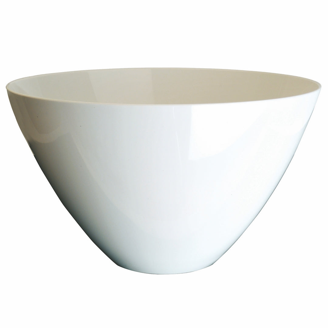 Polycarbonate Round Bowl; H: 5-1/2" D: 8-1/2" C: 74-3/8 Oz. White