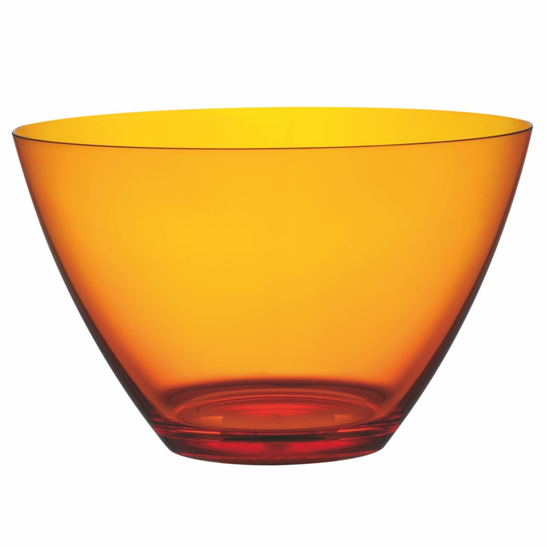 Polycarbonate Round Bowl; H: 6-5/8" D: 11" C: 6-1/3 Quarts Amber