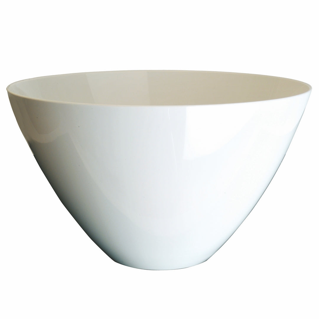 Polycarbonate Round Bowl; H: 6-5/8" D: 11" C: 6-1/3 Quarts White