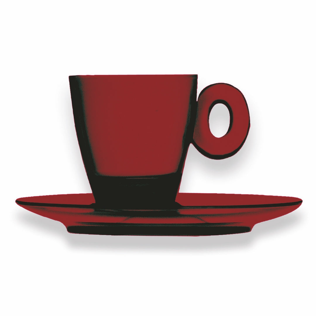 Polycarbonate Espresso Cup W/Saucer; C: 3 Oz. Garnet