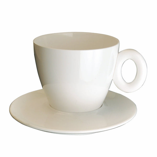 Polycarbonate Espresso Cup W/Saucer; C: 3 Oz. White