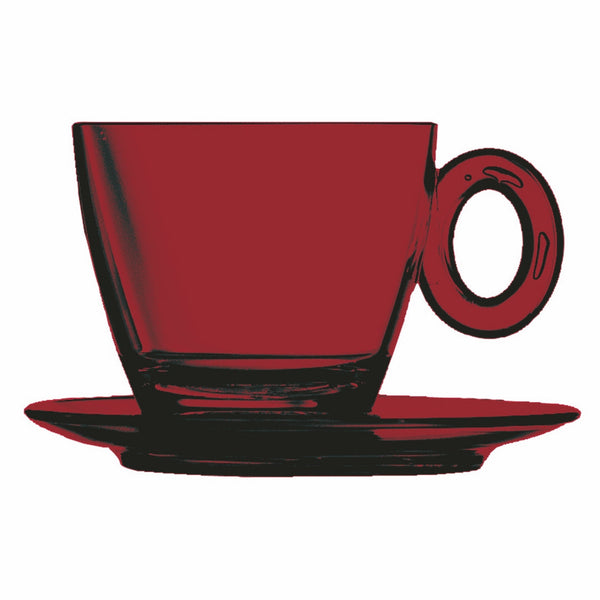 Polycarbonate Tea Cup W/ Saucer; C: 5-1/8 Oz. Garnet