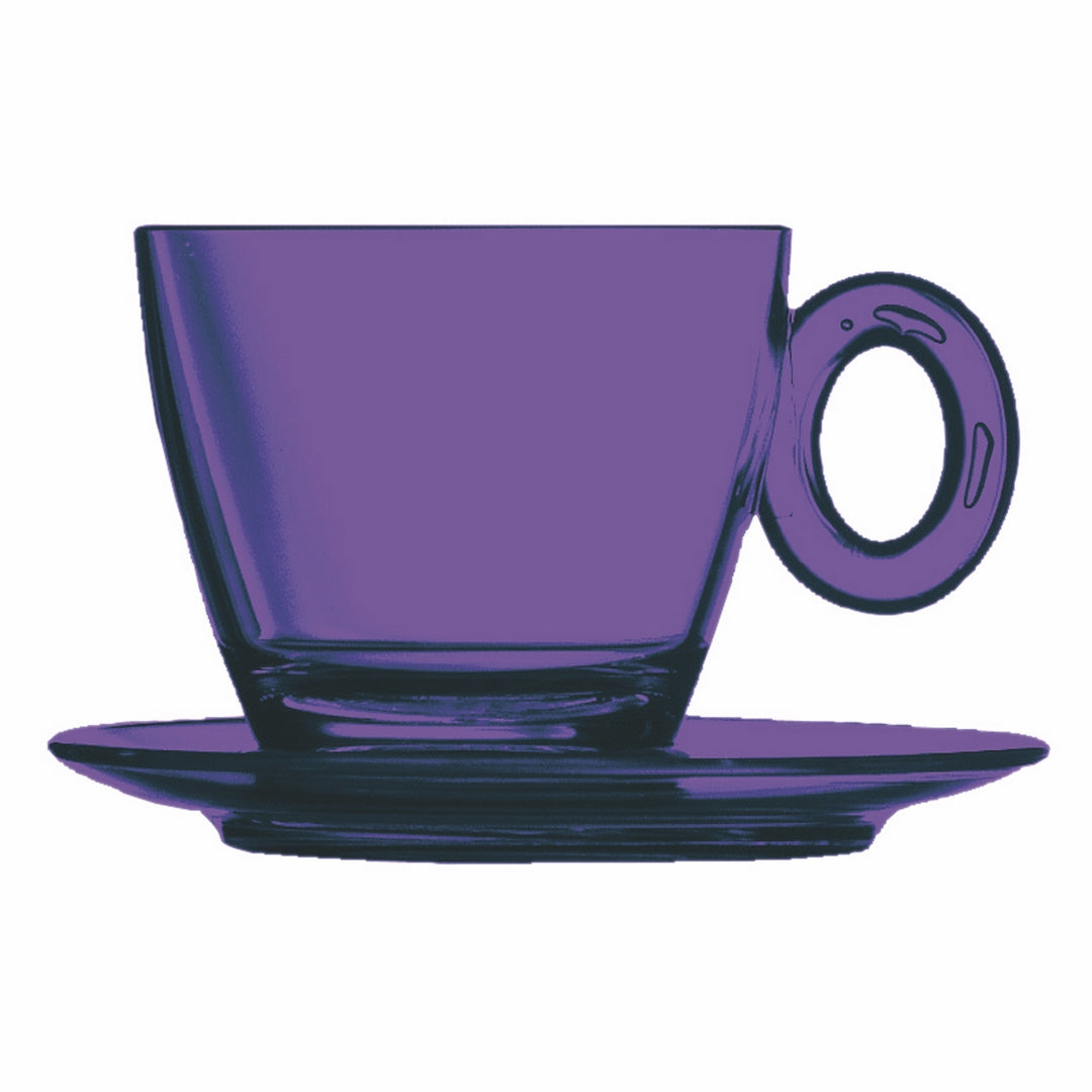 Polycarbonate Tea Cup W/ Saucer; C: 5-1/8 Oz. Amethyst