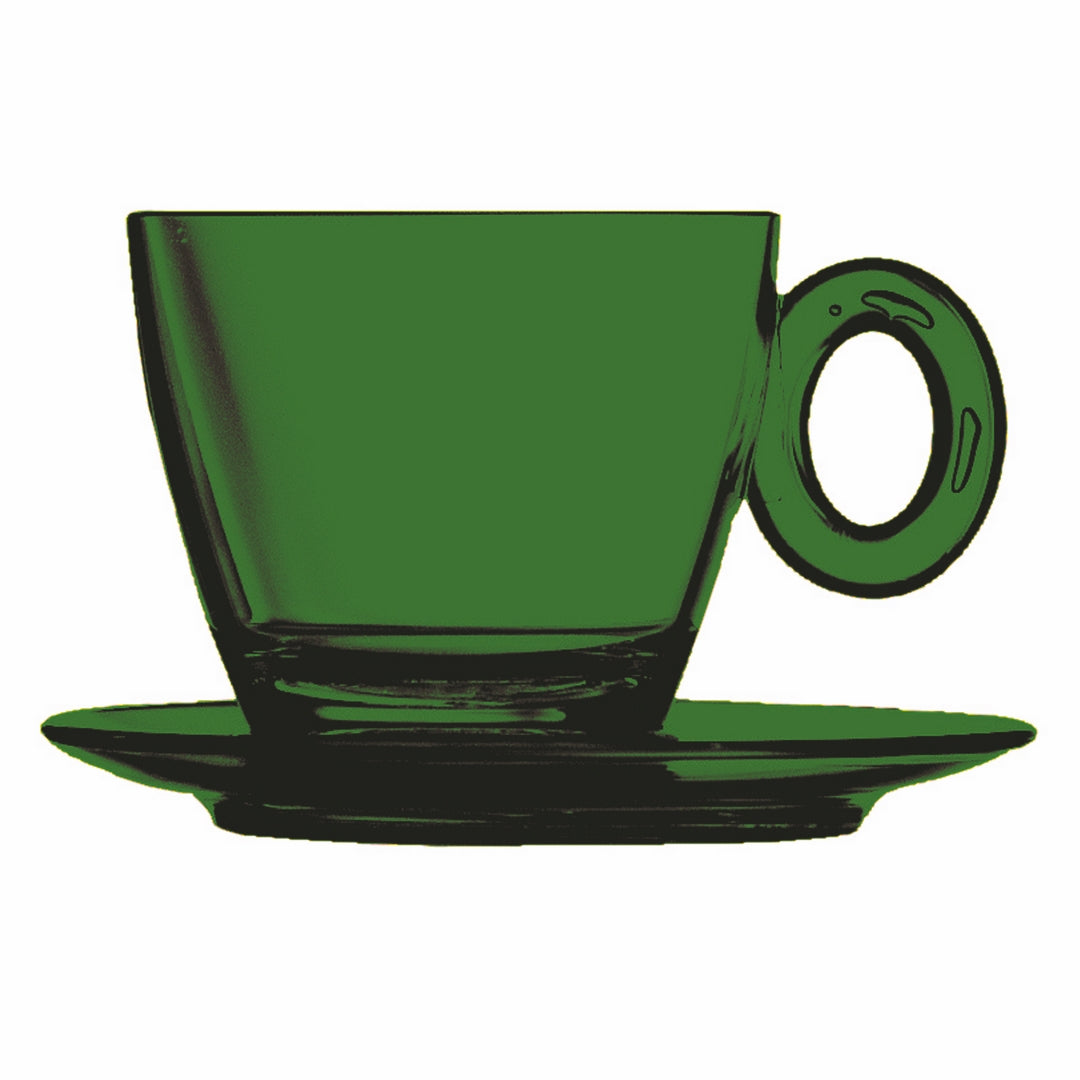 Polycarbonate Tea Cup W/ Saucer; C: 5-1/8 Oz. Emerald