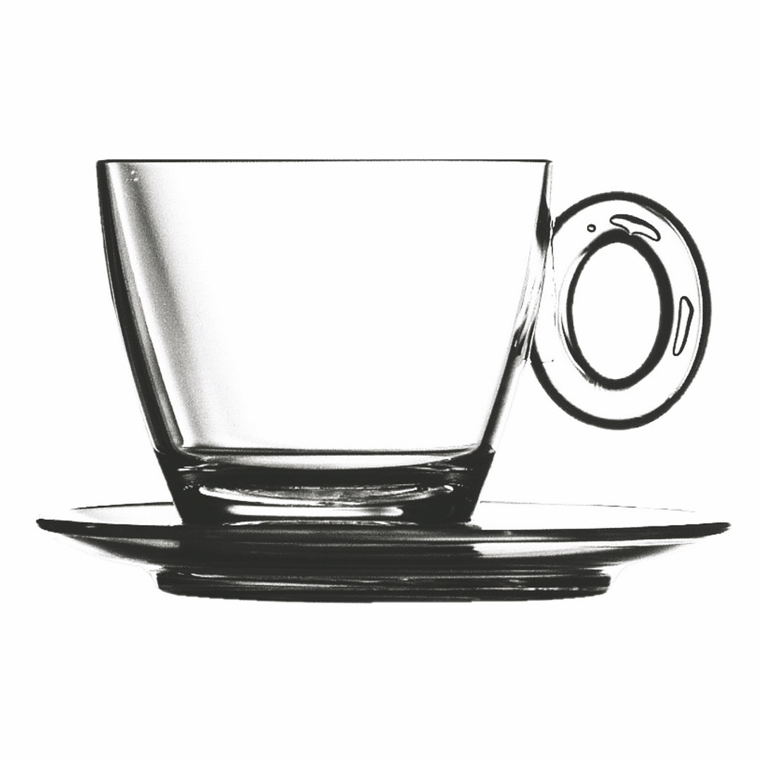 Polycarbonate Tea Cup W/ Saucer; C: 5-1/8 Oz. Transparent