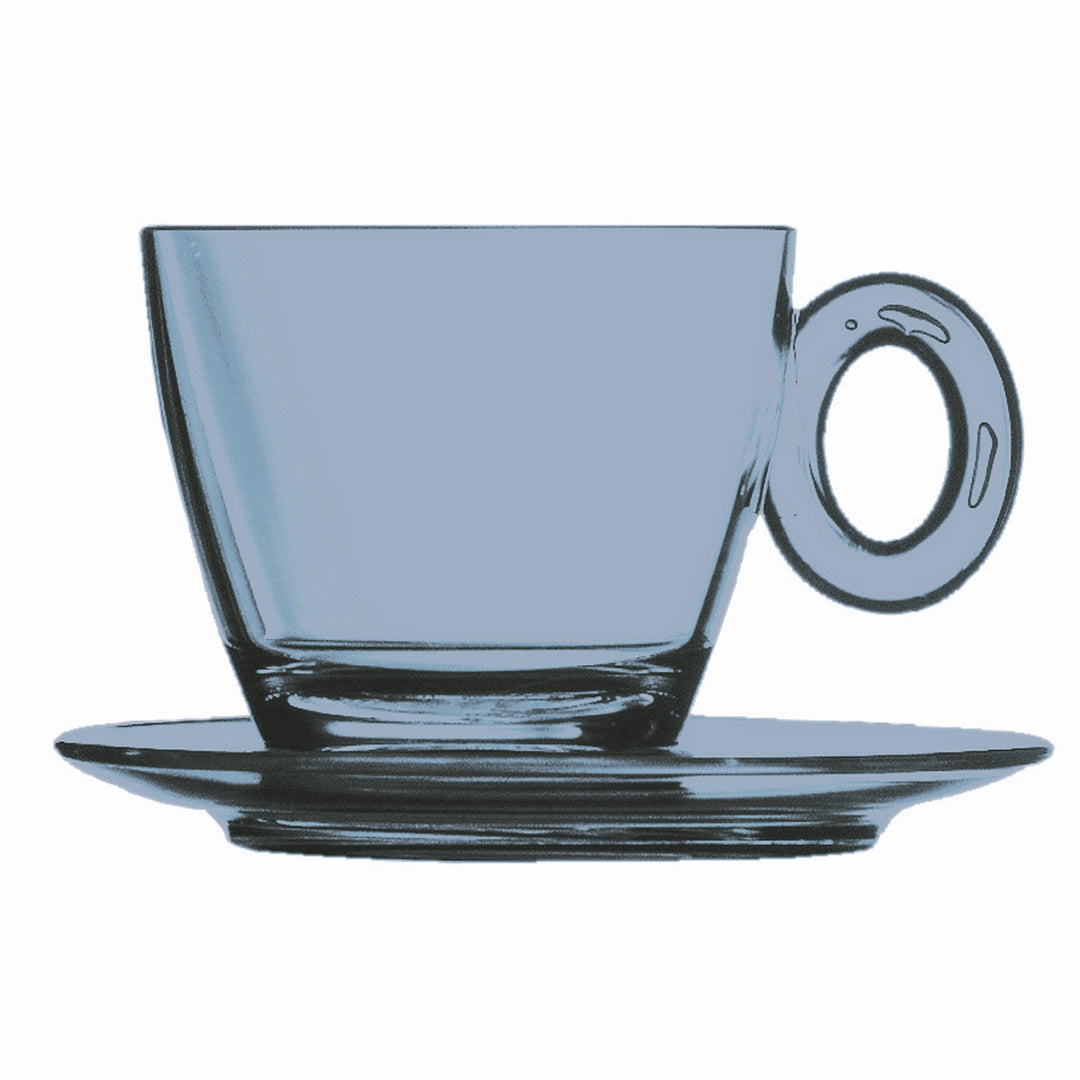 Polycarbonate Tea Cup W/ Saucer; C: 5-1/8 Oz. Sapphire