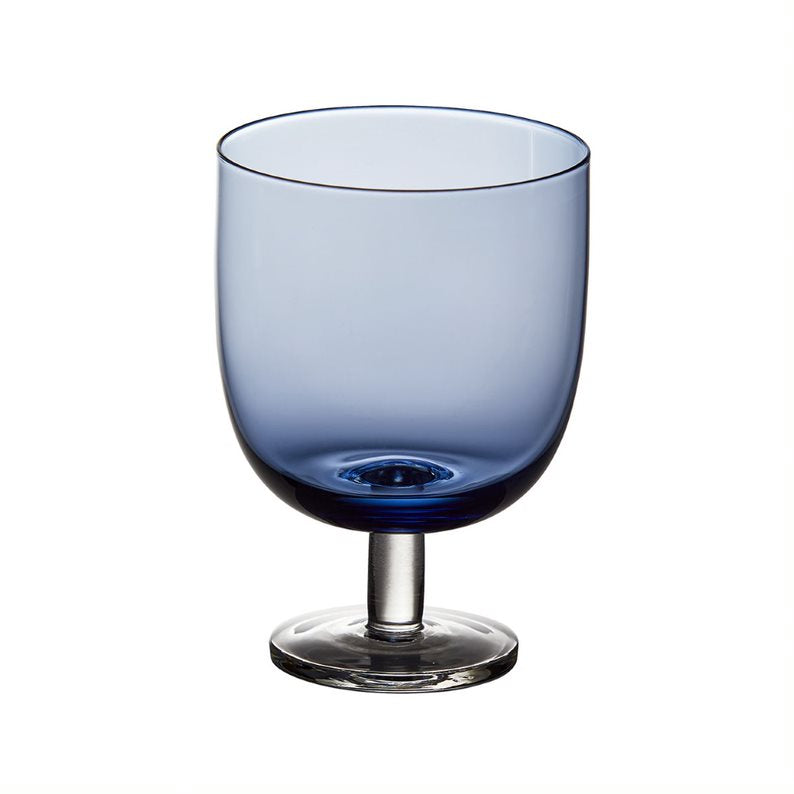 Stemmed Glass 9 oz - Blue ? 3" 1/8 X H 4" 3/8