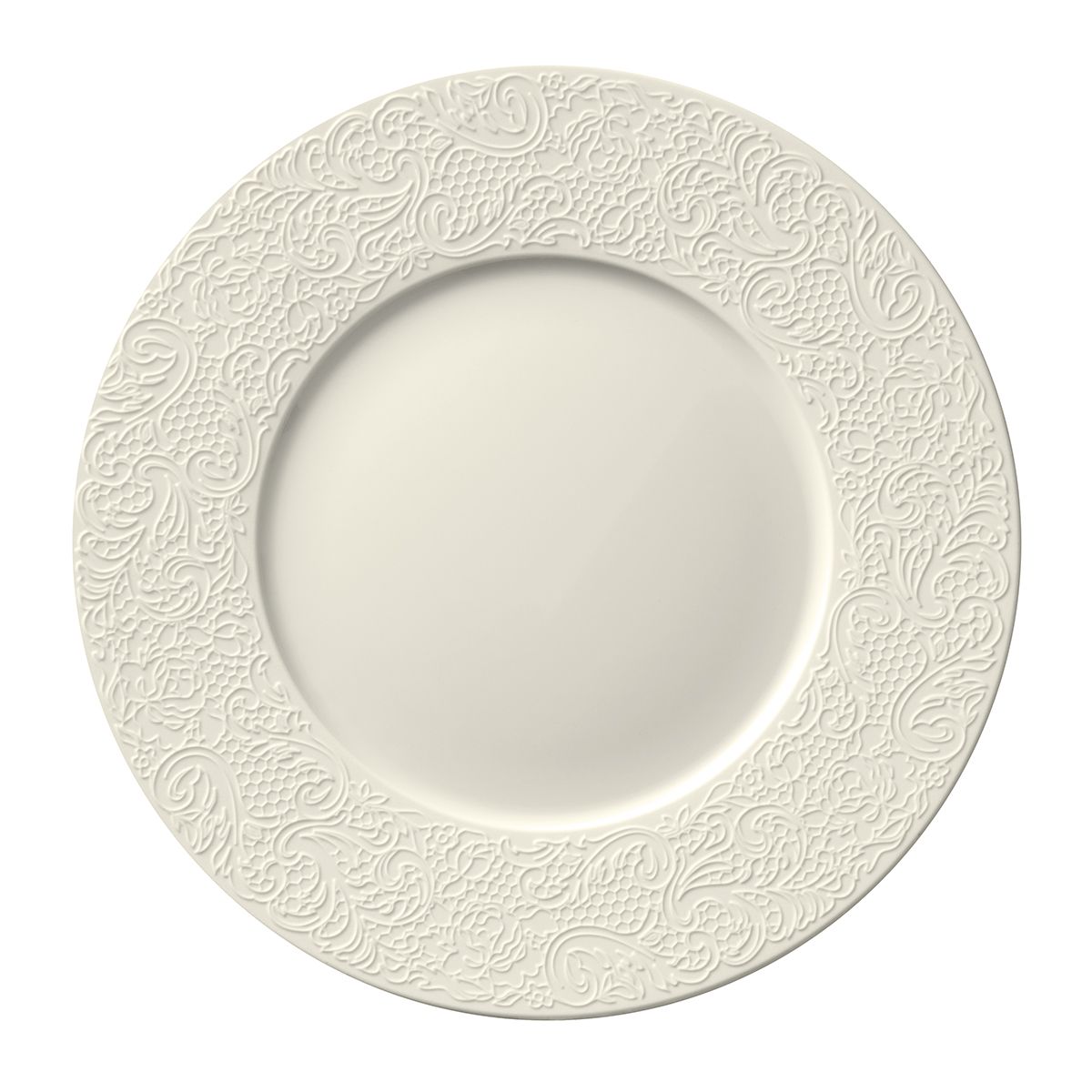 Round Dinner plate w/ wide rim 11" - Ivory 11"