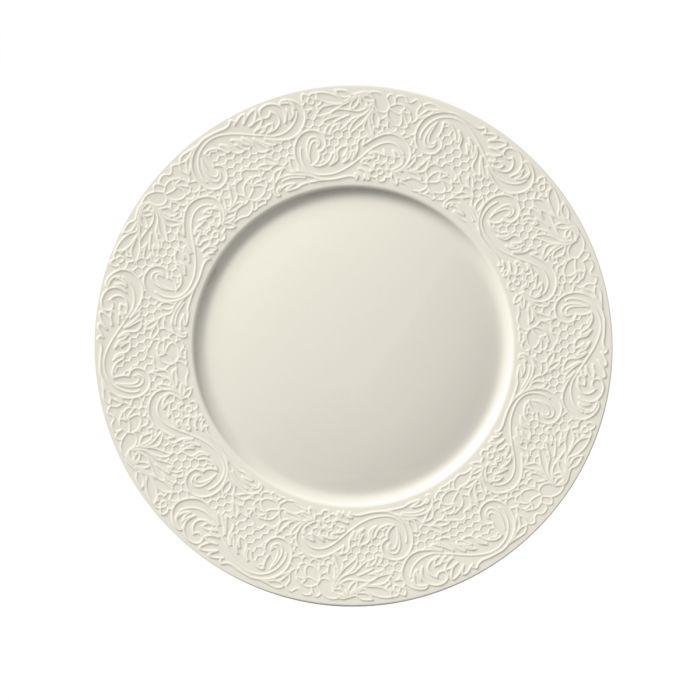 Round Dessert plate w/ wide rim 9 7/16" - Ivory 9" 7/16