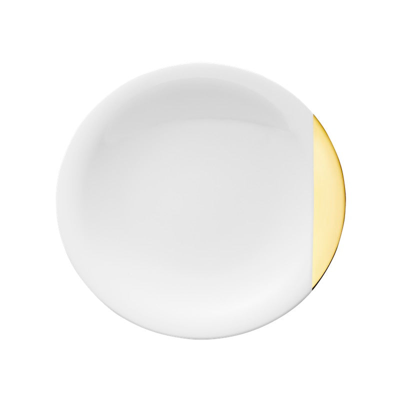 Round Dessert Plate 8 7/16'' - Gold 7'' 1/8