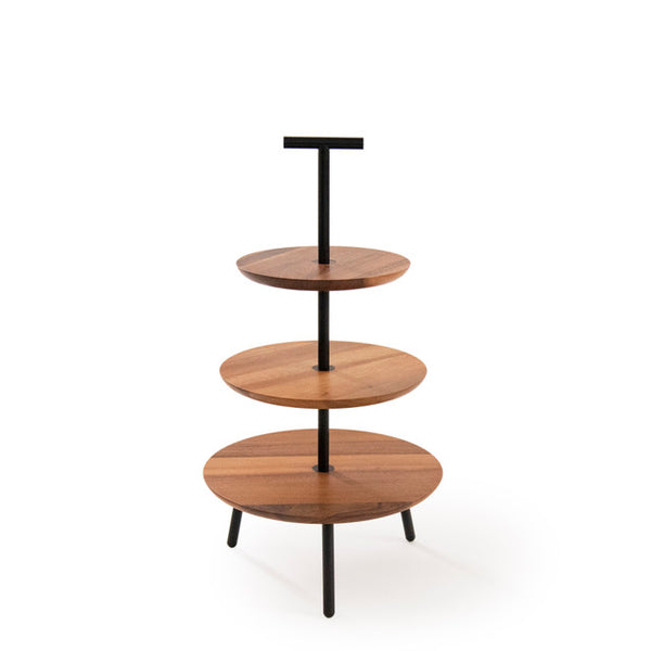 Alto Walnut Three-Tier cake stand