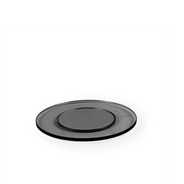 Tilt Large Round Black Glass Plinth