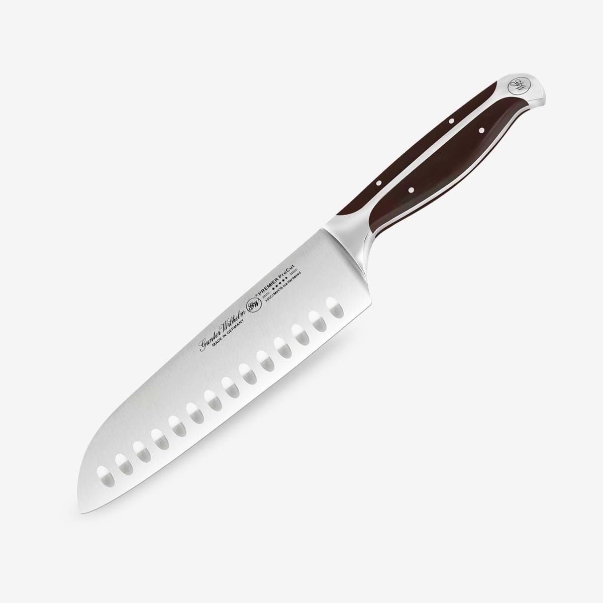 Gunter Wilhelm Thunder Santoku Knife, 7 Inch | Dark Brown ABS Handle SKU: 30-315-0407